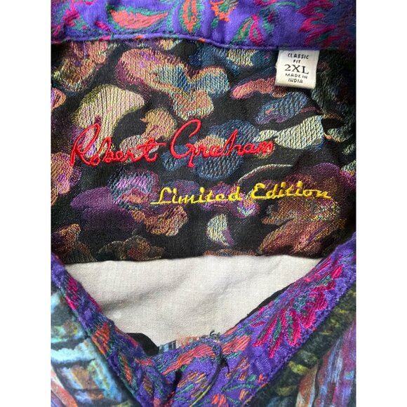 Robert Graham Limited Edition Shirt Kathleens Blues Embroidery Ocean Surf 2XL - Picture 5 of 8